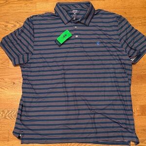 IZOD SwingFlex Elite Men's Navy and Pink Striped Polo XXL NEW with tags